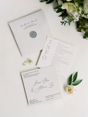 Simple Invitations for Wedding at Segerstrom Center for the Arts in Costa Mesa, California
