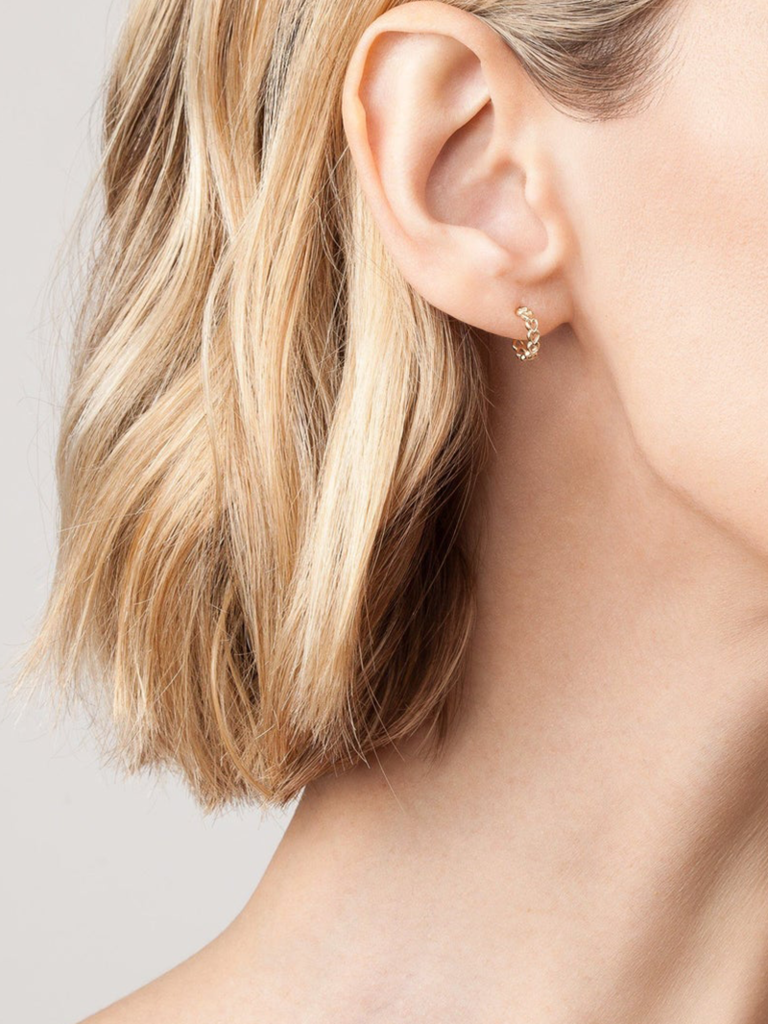 Gold heart huggie earrings
