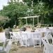 Neutral White, Burlap Outdoor Dining Tables