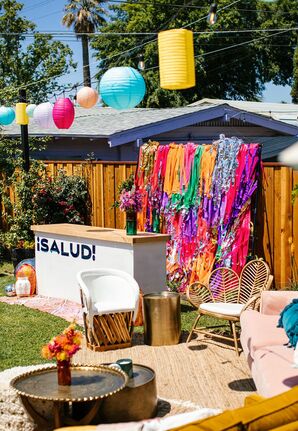 Colorful Lounge Seating and Hanging Paper Lanterns