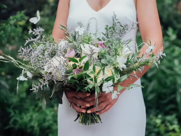 Delightful Thistle Wildflower Wedding Bouquet