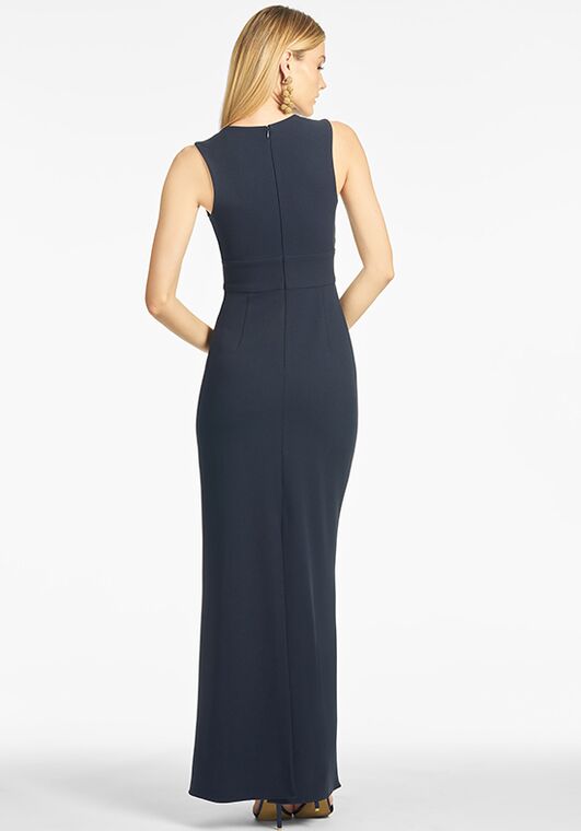 Sachin & Babi Loretta Gown - Navy V-Neck Bridesmaid Dress - 3