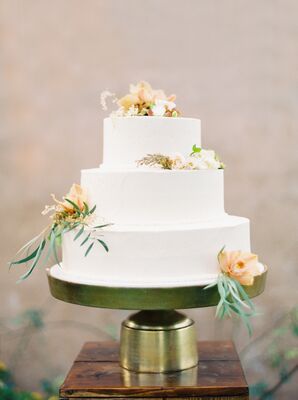 Simple Tiered Cake at Marathon, Texas Wedding