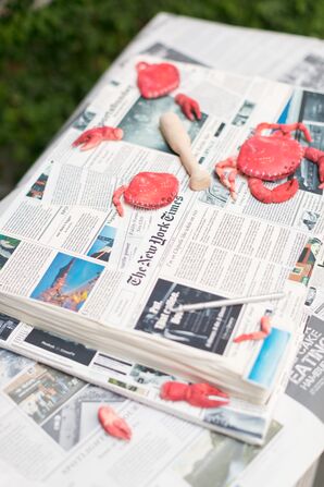 Crab and Newspaper Groom's Cake