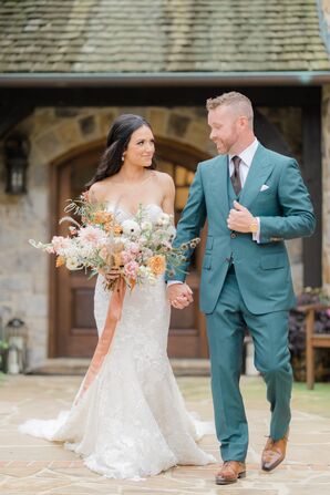 Couple Holding Hands at Wedding in Baltimore, Maryland