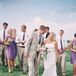 Wisteria Purple and Khaki Wedding Party Attire