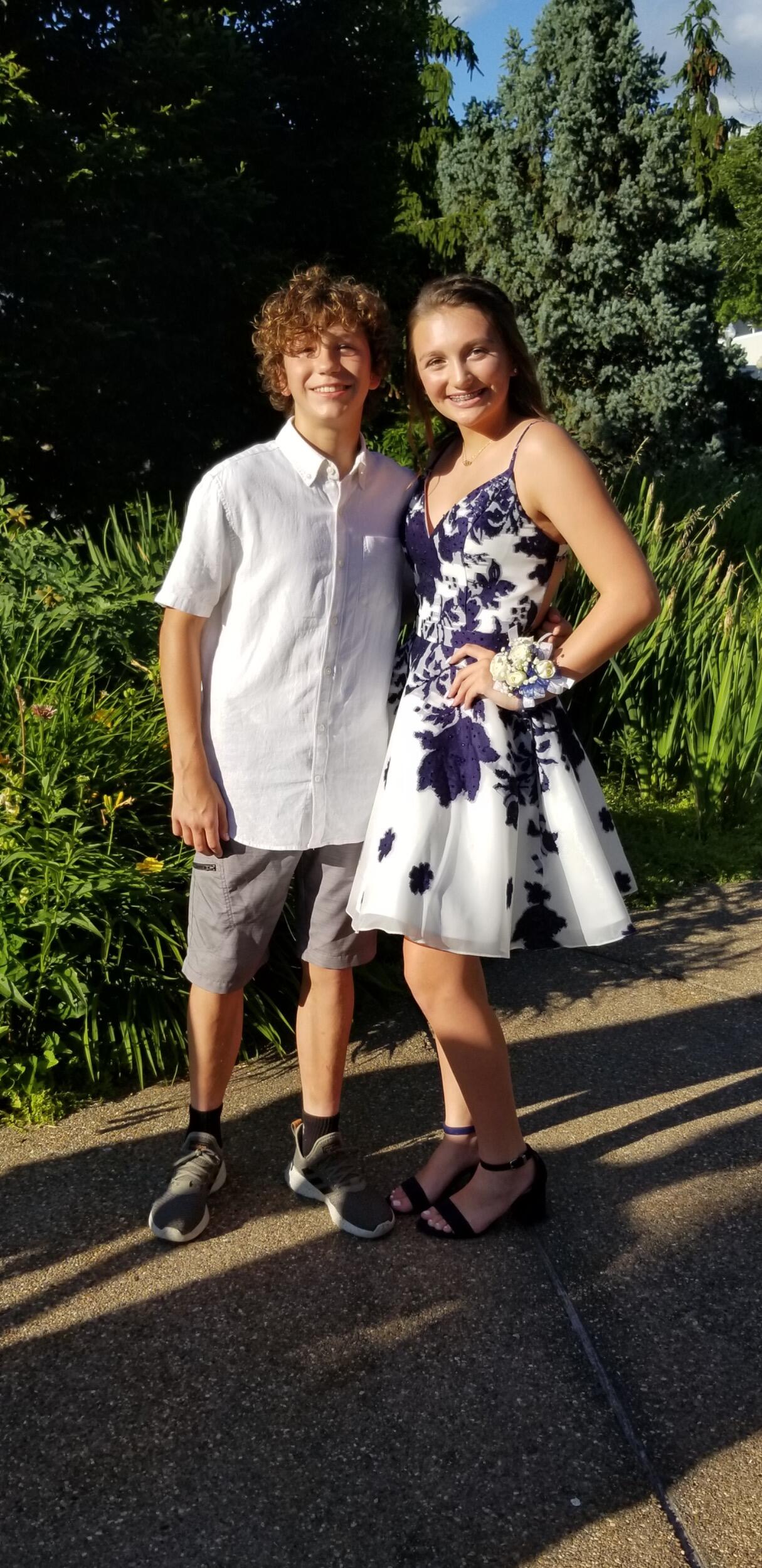 Lexi and Beau at 8th grade formal