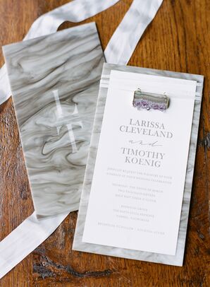 Gray and White Marbled Wedding Invitations