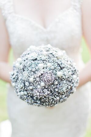 Silver Brooch Bridal Bouquet
