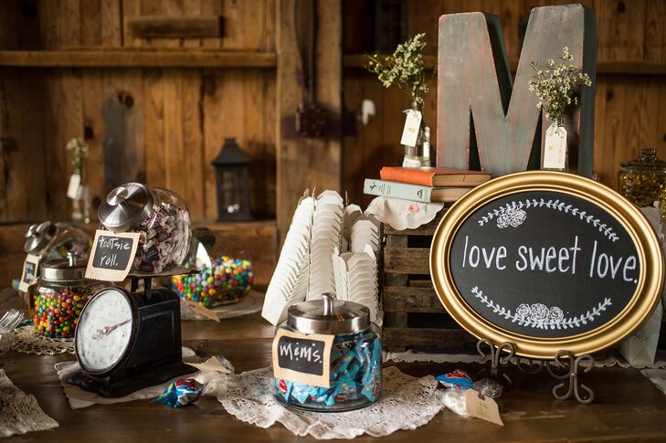 Since T.C. and Gabrielle are candy fans, they had a "Love, Sweet Love" candy bar at their reception.