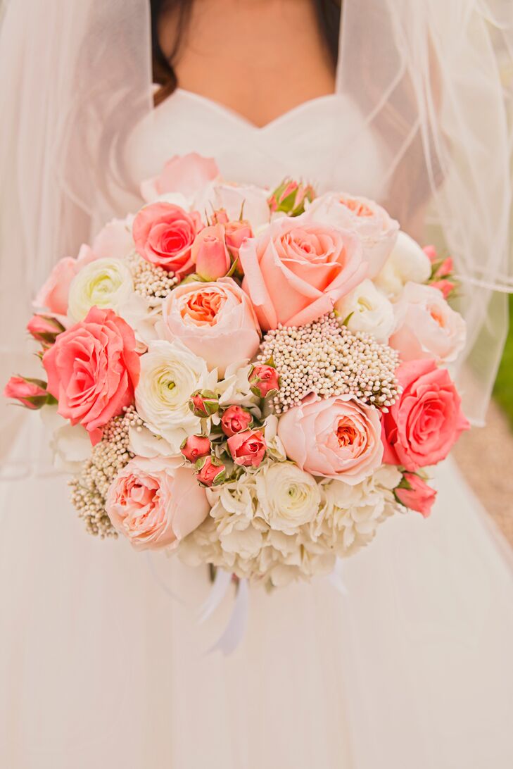 Soft Pink and White Rose Bouquet