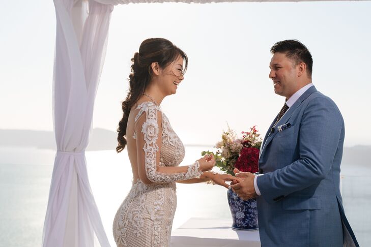 Waterfront Ceremony in Santorini, Greece