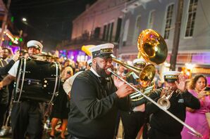 Musicians for Second Line Parade at New Orleans Wedding at Race and Religious
