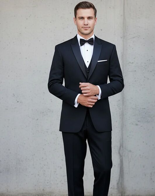 BLACKTIE VERMONT Black Wedding Tuxedo Black Tuxedo - 7