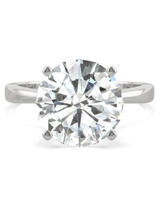 Forever One Moissanite Glamorous Round Cut Engagement Ring