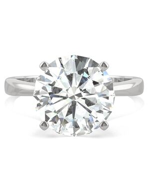 Forever One Moissanite Glamorous Round Cut Engagement Ring