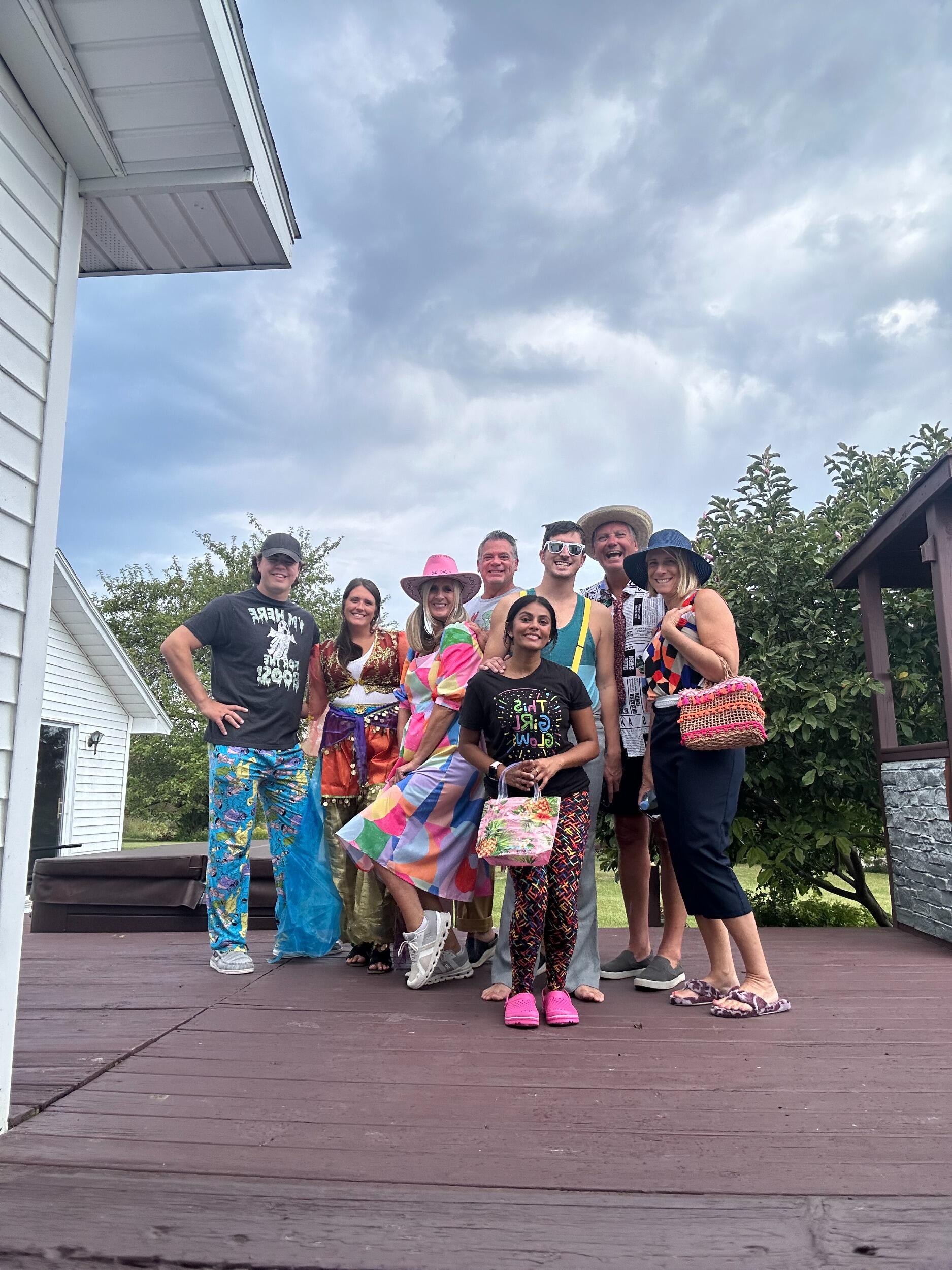 First annual chain of lakes trip with Nate's family and the Ressler's. (Nate would later propose on this trip in 2025!) (ask us later about these outfits)