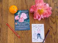floral and illustrated save the dates