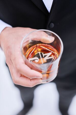 Signature Cocktail With Custom Monogrammed Ice Cube