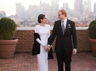 Olive branches, white blooms, antique mirrors and lots of candlelight gave Mira Rapp-Hooper (31 and works in national security) and Matthew Brest’s (3