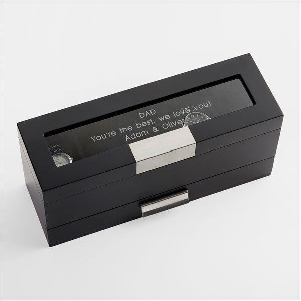 Engraved watch box gift idea for father of the groom. 