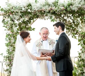 Birch-Wood Arch With Baby's Breath