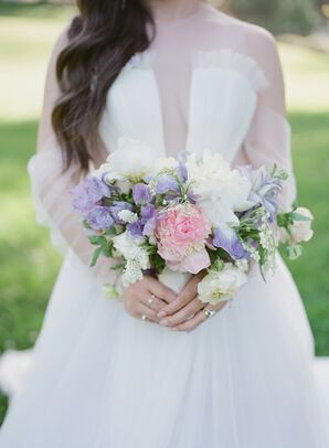 Purple Wedding Bouquet at Montalvo Arts Center in Saratoga, California