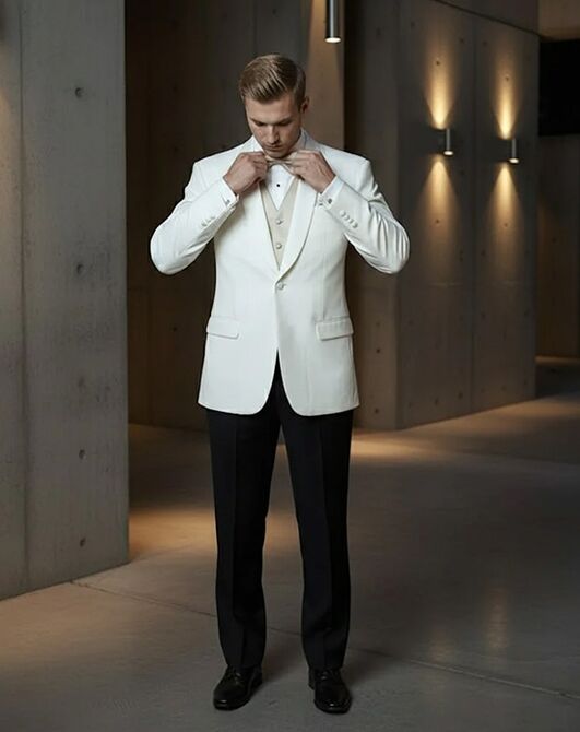 BLACKTIE BRENTWOOD Ivory Wedding Tuxedo Ivory Tuxedo - 6