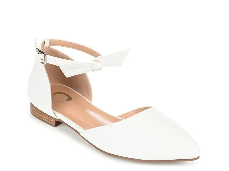 Low heel closed sandal with ankle strap and bow