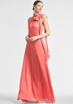 Sachin & Babi Kayla Gown - Coral Strapless Bridesmaid Dress
