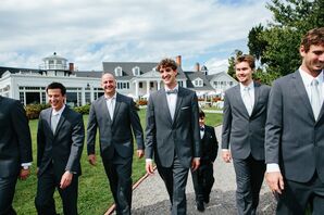 Groomsmen in Charcoal Gray Suits at the Inn at Perry Cabin