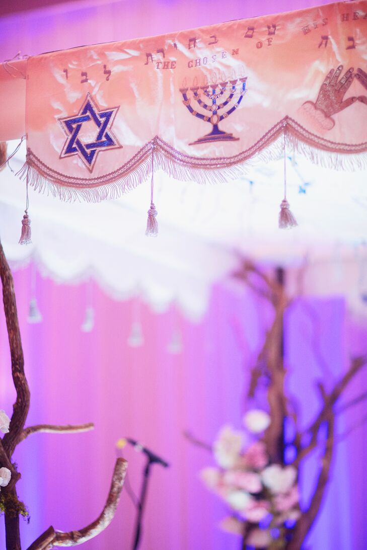 The chuppah was borrowed from the bride’s aunt whom had it handmade in Budapest. “We hope that this chuppah will now become a family tradition,” Shayna says.