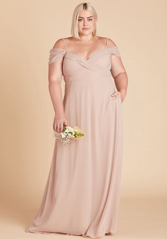 Birdy Grey Spence Convertible Dress Curve in Taupe V-Neck Bridesmaid Dress - 3