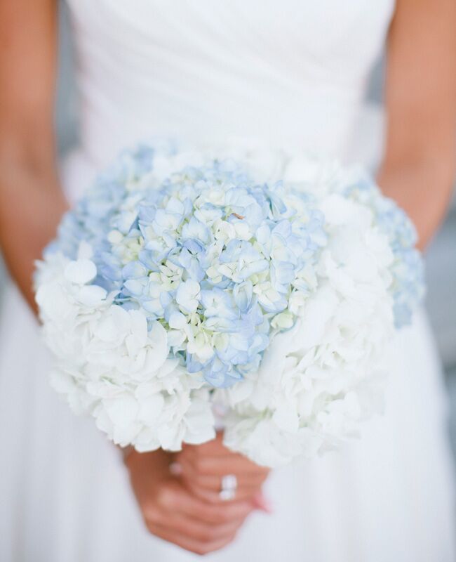 A Pastel Blue Hydrangea Bridal Bouquet |<img class=
