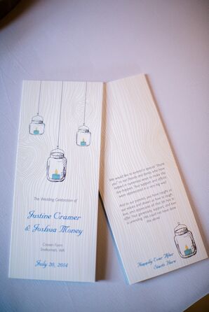 Wood Ceremony Programs, Mason Jar Design