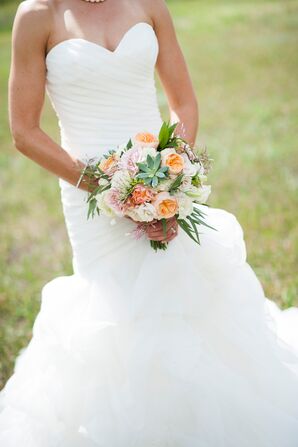 Strapless, Mermaid-Style Wedding Dress With Ruching