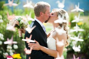 Erica and Jace First Kiss Under Paper Crane Arbor