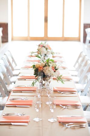 Blush, Ivory and Green Floral Centerpieces