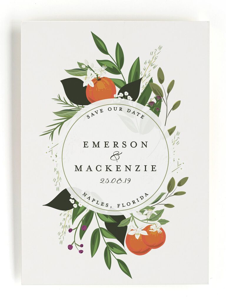 Orange blossom save the date