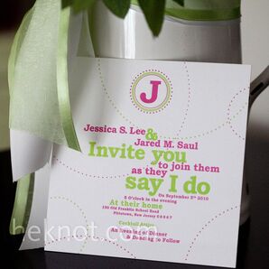 Pink and Green Invitations