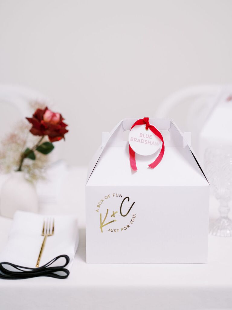 welcome box at rehearsal dinner