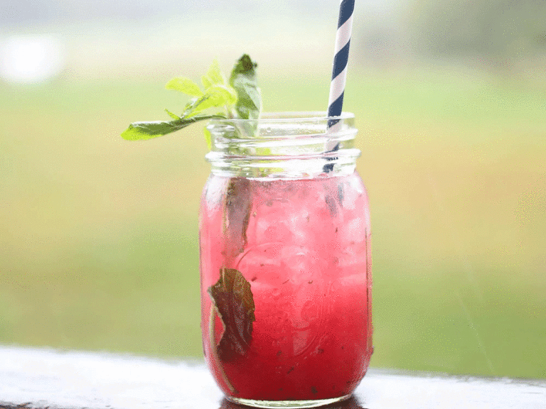 Berry mojito for a vegan wedding menu.