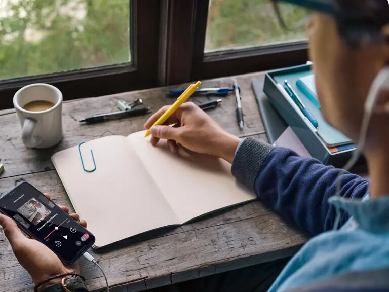 Man takes notes on a MasterClass lecture last-minute anniversary gift