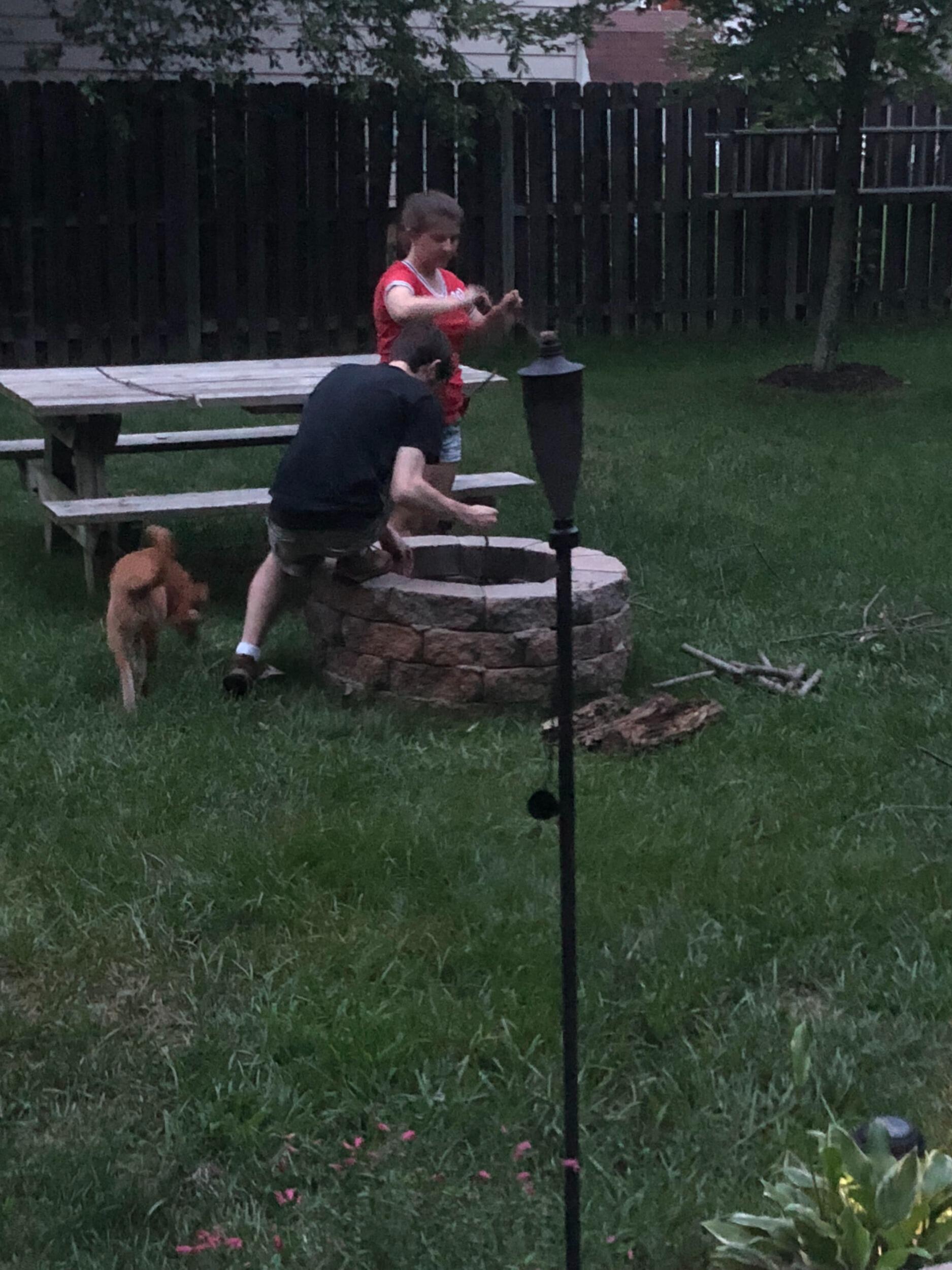 Building a campfire