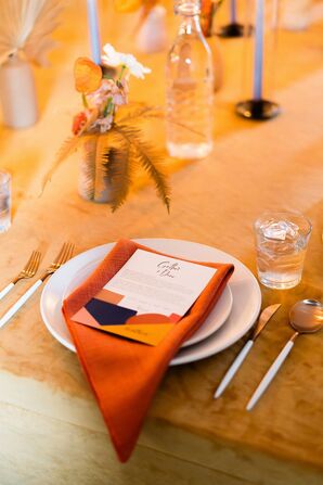 Orange-Centric Place Settings at the Ace Hotel and Swim Club in Palm Springs