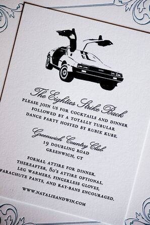 Formal 1980s-Inspired Wedding Invitations