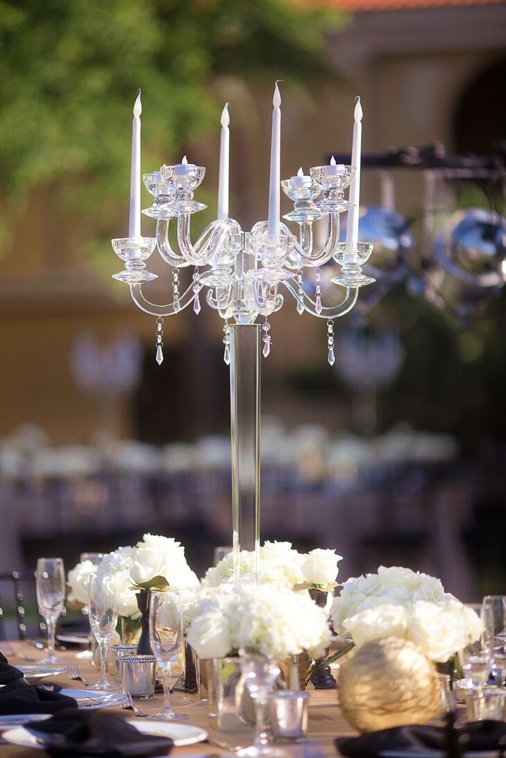 Sarasota, Florida Clear Glass Candelabra Centerpiece