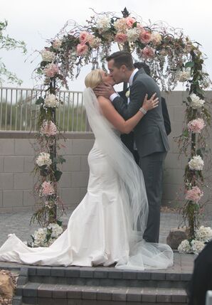 Blush and Ivory Rose and Hydrangea Wedding Arch