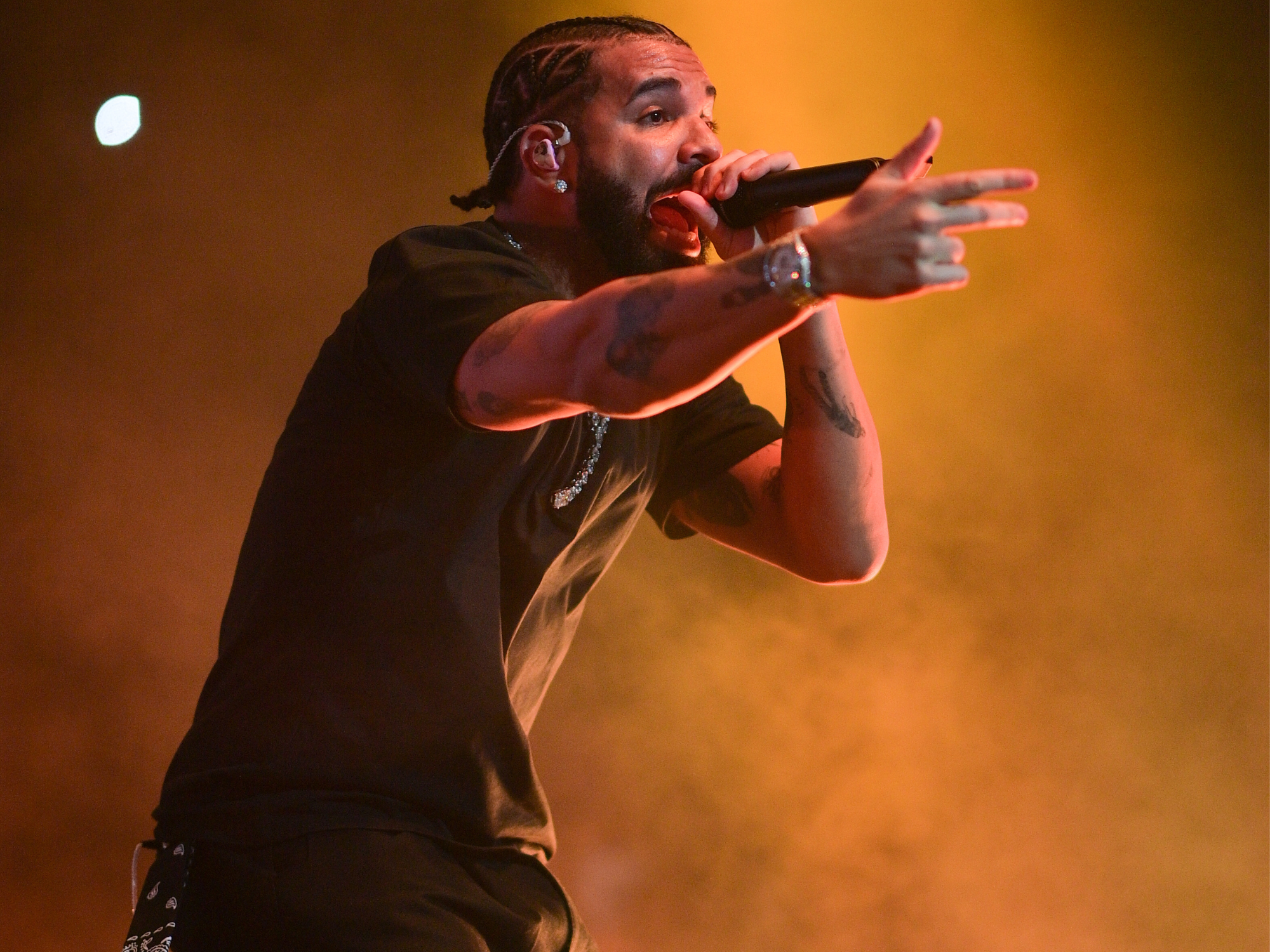 Drake performing on stage