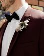 Suit Shop Men's Burgundy Suit Tuxedo - thumbnail - 6